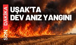 Uşak’ta Çok büyük bir anız yangını başladı