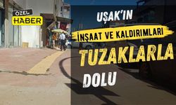 Uşak’ta kaldırımlar ve inşaatlar vatandaşa cambazlık yaptırıyor