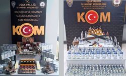 Uşak’ta Silah ve Kaçak Alkol Ele Geçirildi