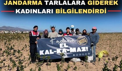 Uşak jandarması tarlada çalışan kadınları bilgilendirdi