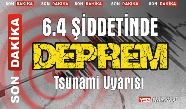6.4 Şiddetinde DEPREM Ercan'dan Deprem Uyarısı Tsunami Tehlikesi Var