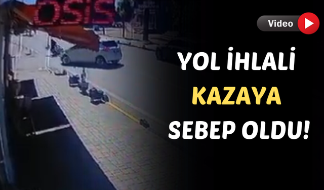 Uşak'ta motosiklet kazası kameraya yansıdı