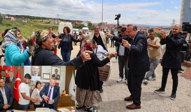 Uşak Belediye Başkanı Özkan Yalım yüzük taktığı çiftin düğünlerinde oynadı