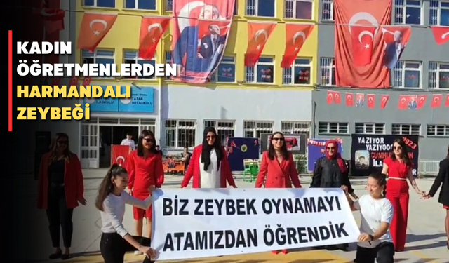 Sivaslı’da Cumhuriyet kadınlarından Harmandalı Zeybeği