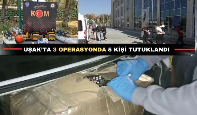 Uşak’ta uyuşturucu ve kaçak tütün operasyonu düzenlendi