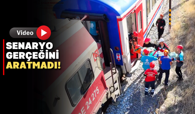 Uşak’ta gerçeğini aratmayan tren kazası tatbikatı