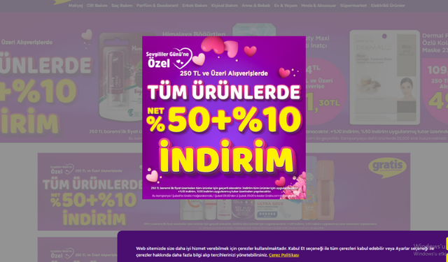 Gratis'te Sevgililer Günü'ne özel tüm ürünlerde yüzde 60 indirim