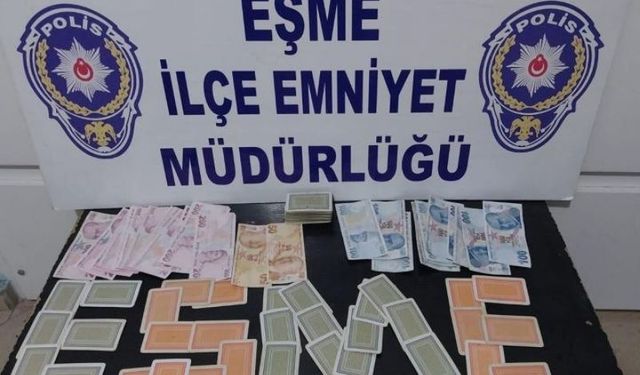 Uşak’ın Eşme ilçesinde kumarbazlara baskın