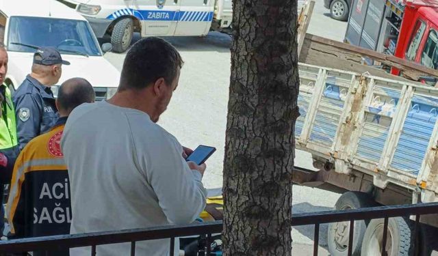 Freni boşalan kamyon trafoya çarptı