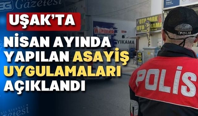 Nisan ayında Uşak’ta 7036 şahıs sorgulandı