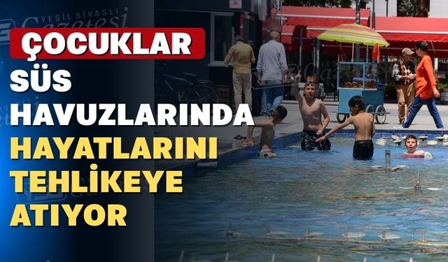 Uşak’ta çocuklar serinlemek için tehlikeli bir yol seçiyor