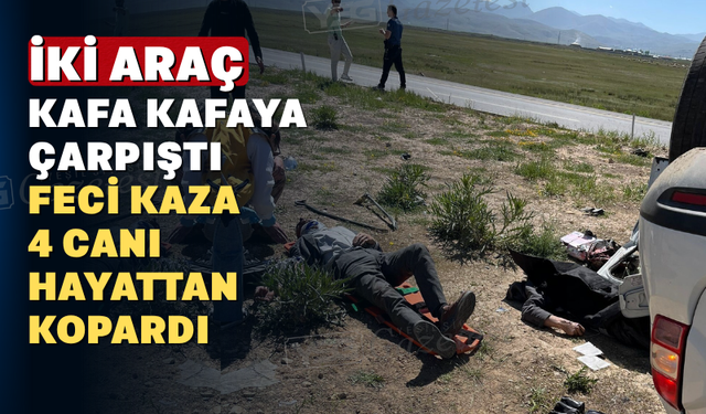 Araçlar çarpıştı: 4 ölü 2 yaralı