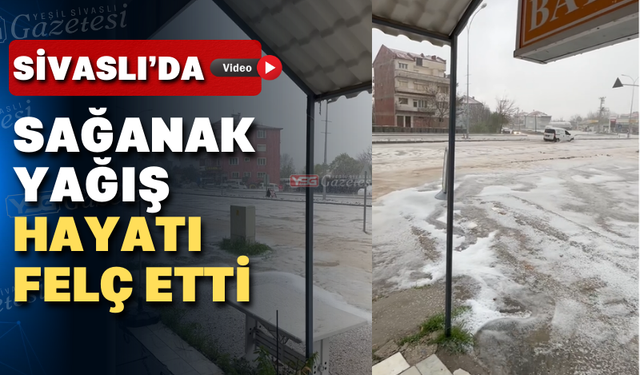Sivaslı'da  sağanak yağıştan yollar göle döndü