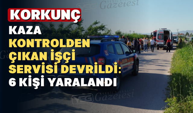 Yoldan çıkan işçi servisi sazlıkların arasına devrildi: 6 yaralı