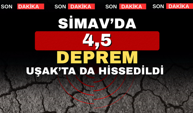 Simav’da 4.5 büyüklüğünde deprem