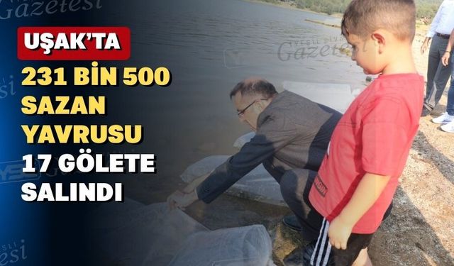 Uşak göletleri sazan balığı yavrularıyla şenlendi
