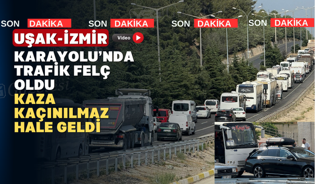 İzmir-Uşak Yolunda Tek Şerit Kaosu: Trafik Felç Oldu Kazaya Davetiye Çıkardı