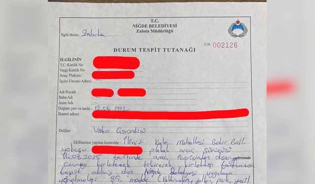 O ilde yere tüküren vatandaşa ceza kesildi