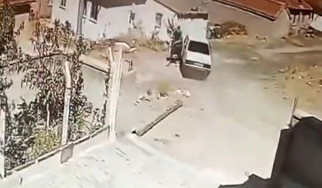 Seyir halindeki araçtan yılan çıktı