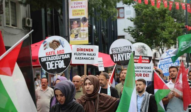 Uşak’ta Gazze’ye destek yürüyüşü