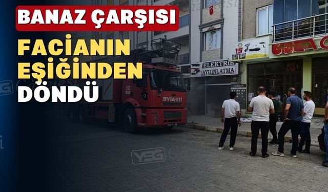 Uşak’ın Banaz ilçesinde hırdavatçıda yangın çıktı