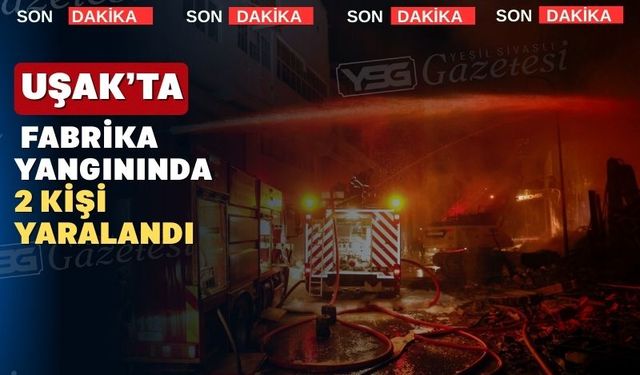 Uşak’taki fabrika yangınında iki kişi yaralandı