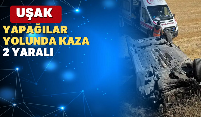 Uşak’ta otomobil tarlaya devrildi: 2 yaralı