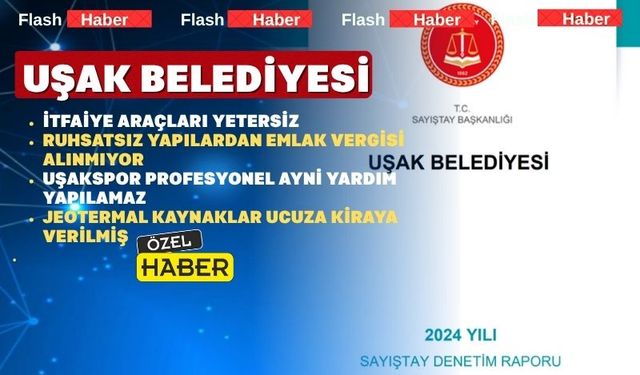 Uşak Belediyesi 2024 yılında bazı konularda zarara uğratıldı