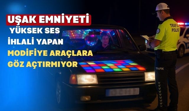 Uşak’ta  yüksek sesle müzik yayınlayan araçlara ceza yağdı