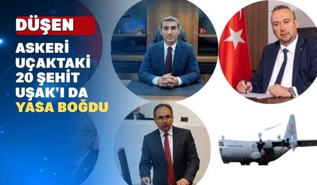 Uçaktaki 20 Şehit Uşak’ta da büyük Üzüntü yarattı
