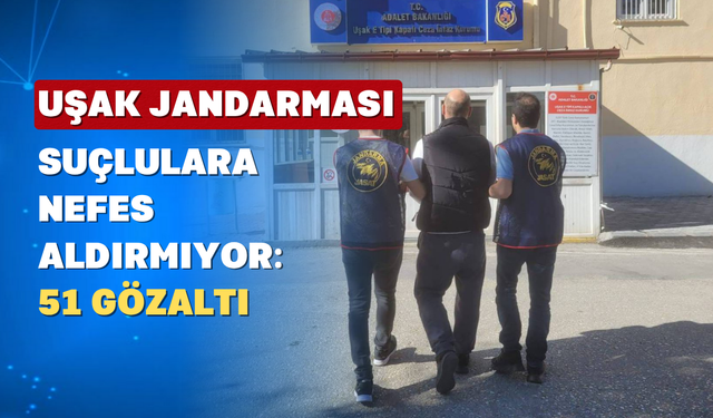 Uşak'ta Jandarma 15 Günde 51 Aranan Şahsı Yakaladı