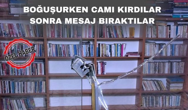 Uşak’ta esnafın camını kırıp not bıraktılar