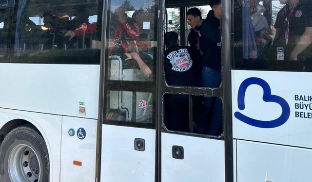 Uşak’ta otobüs taşlayan holiganlar gözaltına alındı