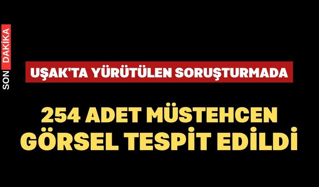 Uşak'ta Yürütülen Soruşturmada 254 Adet Müstehcen Görsel Tespit Edildi