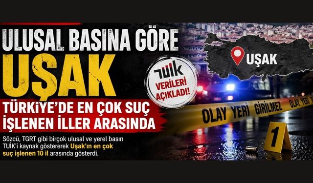 Ulusal Basına Göre Uşak En Çok Suç İşlenen İller Arasında
