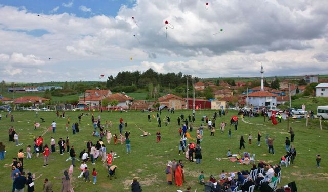 Kabaklar köyünde gök uçurtmalarla yer çocuklarla şenlendi