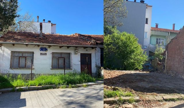 Uşak’ta Metruk Bina Kontrollü Şekilde Yıkıldı