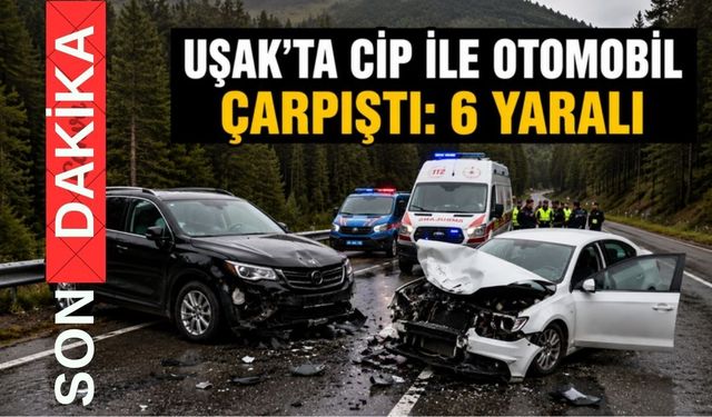 Uşak’ta araçlar çarpıştı: 6 yaralı var