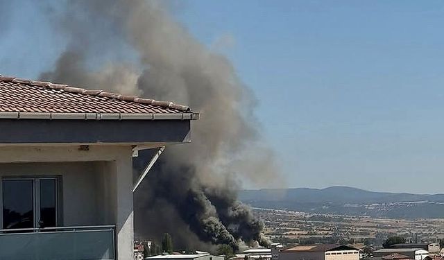 Uşak’ta Plastik Fabrikasında Yangın Çıktı