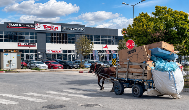 Uşak'ta At Arabalarıyla Ekmek Mücadelesi