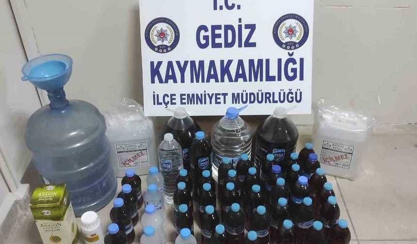 Gediz’de sahte alkol üretip sattığı iddia edilen kişi yakalandı