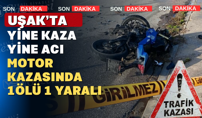 Yürek yakan kazada motosiklet orta refüje çarptı