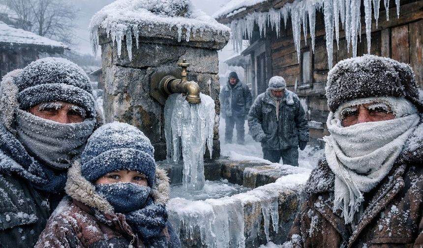 Sibirya soğukları Uşak’ta hayatı durdurdu