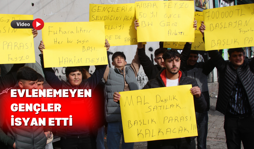 Başlık parası vermek istemeyen gençler eylem yaptı