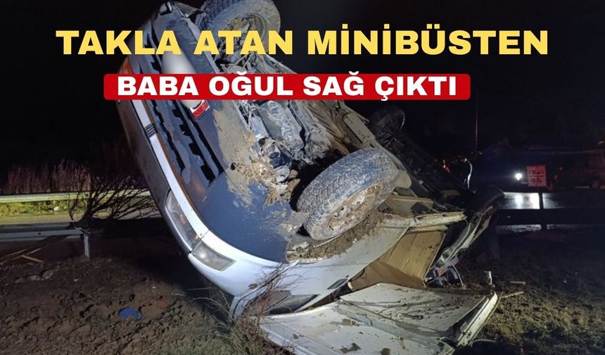 Uşak’ın Banaz İlçesinde araç takla attı