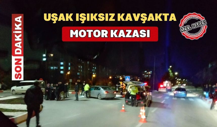 Uşak Orhan Dengiz Bulvarı’nda Kaza  Motosiklet Sürücüsü Yaralandı