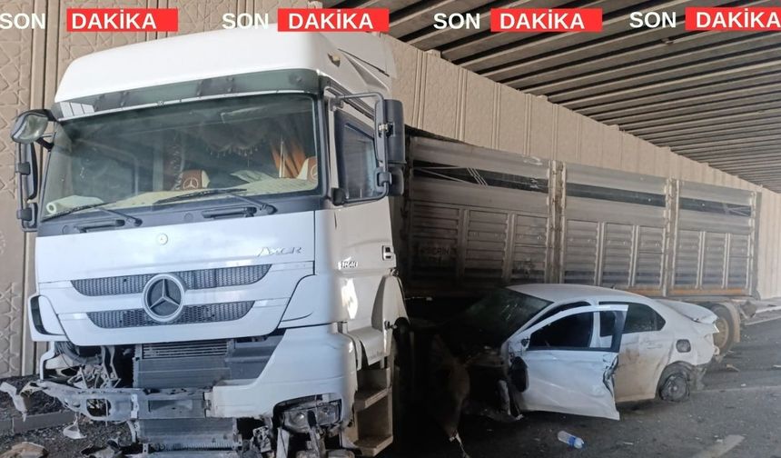 Uşak’ta tırın altına sıkışan kadın güç bela kurtuldu