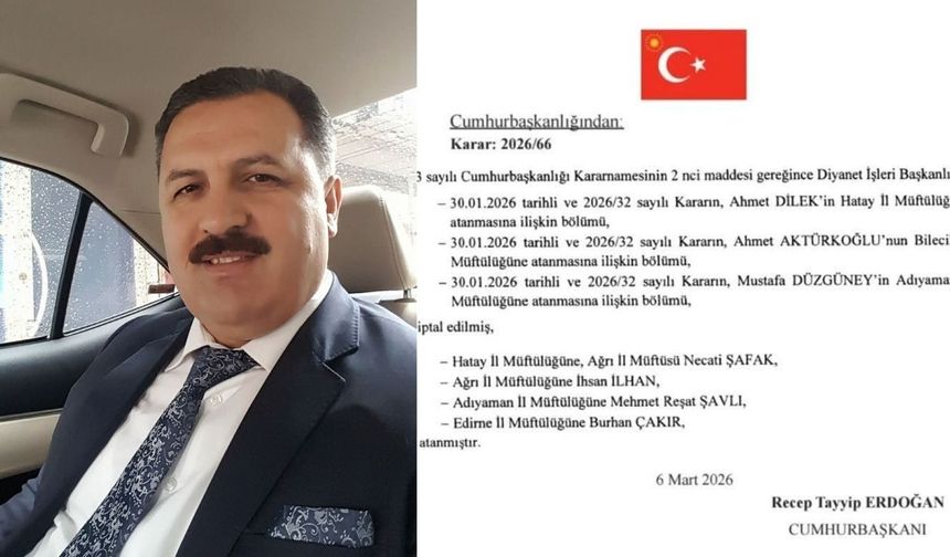 Eski Uşak Müftüsü Burhan Çakır Edirne Müftüsü Oldu