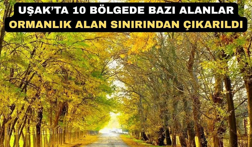 Uşak’ta 10 Bölgede Bazı Alanlar Orman Dışına Çıkarıldı