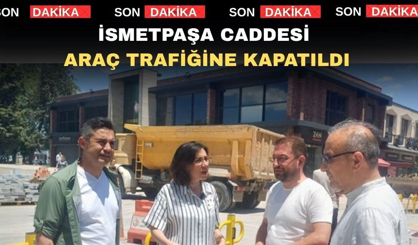 Uşak İsmetpaşa Caddesi tamamen trafiğe kapatıldı